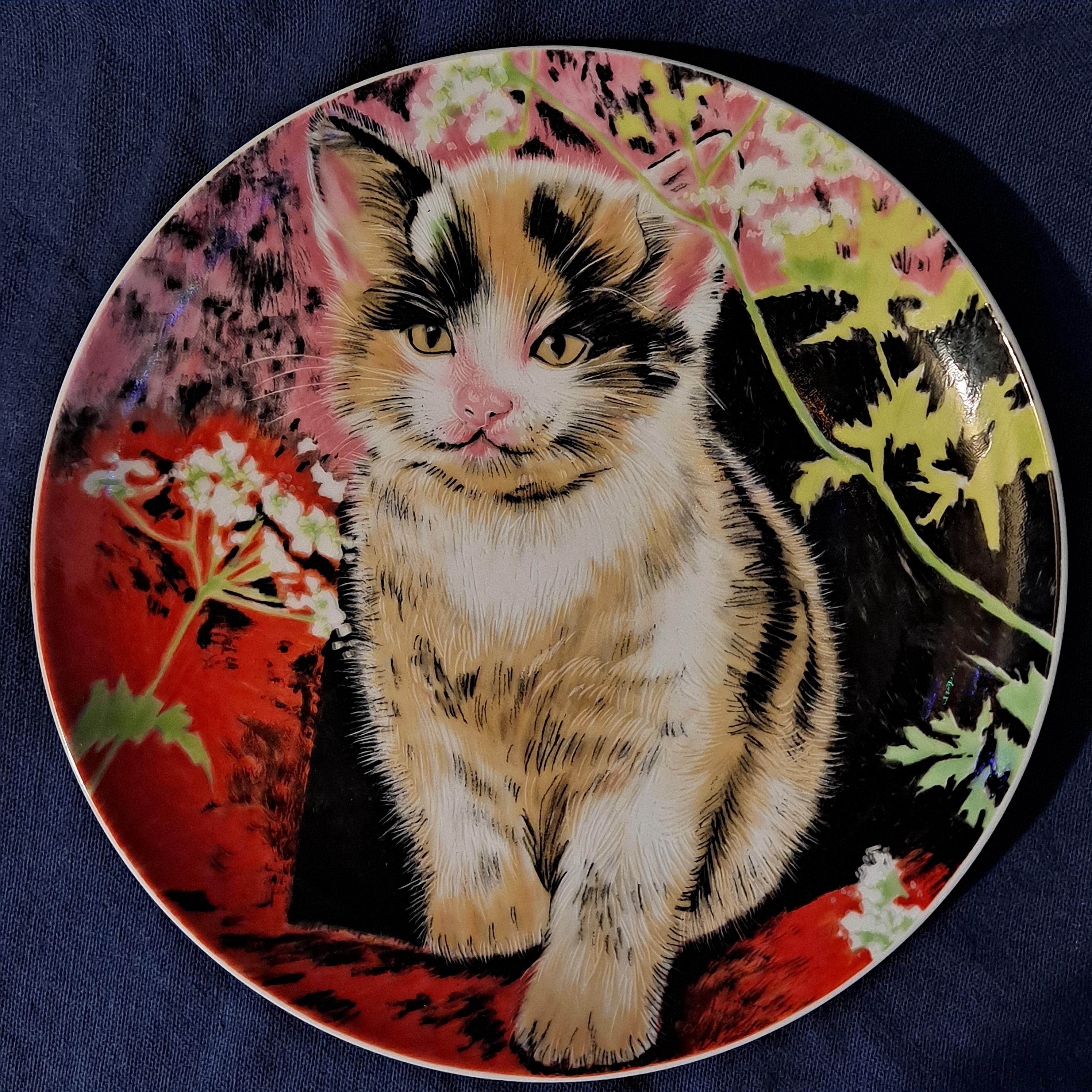 Vintage Jamestown Decorative CAT PLATE Fine China Kitten Porcelain