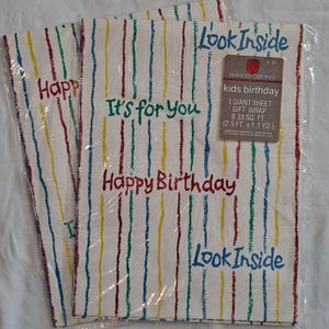 Vintage Lot 2 New American Greetings Happy BIRTHDAY WRAPPING PAPER Gift Wrap