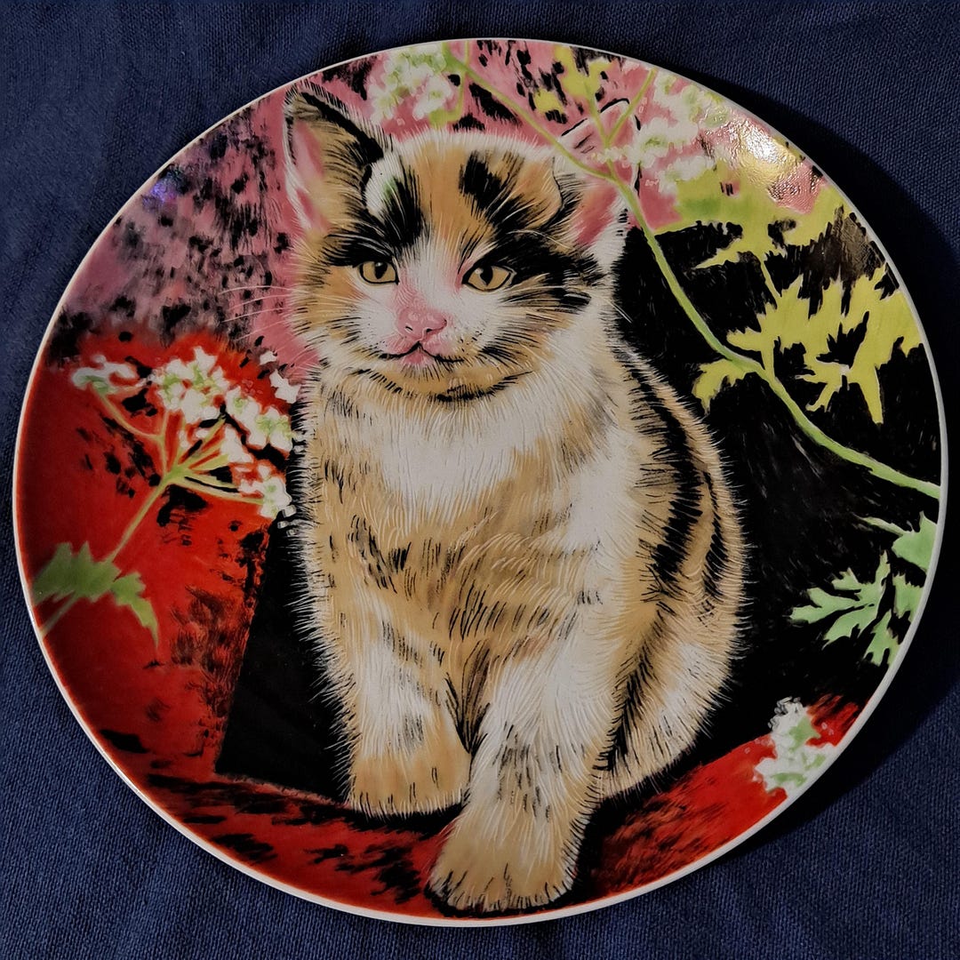 Vintage Jamestown Decorative CAT PLATE Fine China Kitten Porcelain