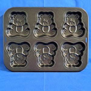 Teddy BEAR Mini CAKE PAN 6 Muffin Cupcake Baking Mold Cookie chocolate candy