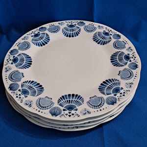 Lot 4 Royal Norfolk NAUTICAL Dinner PLATES 10 1/2" Sea Shells Shore Living Ocean Beach