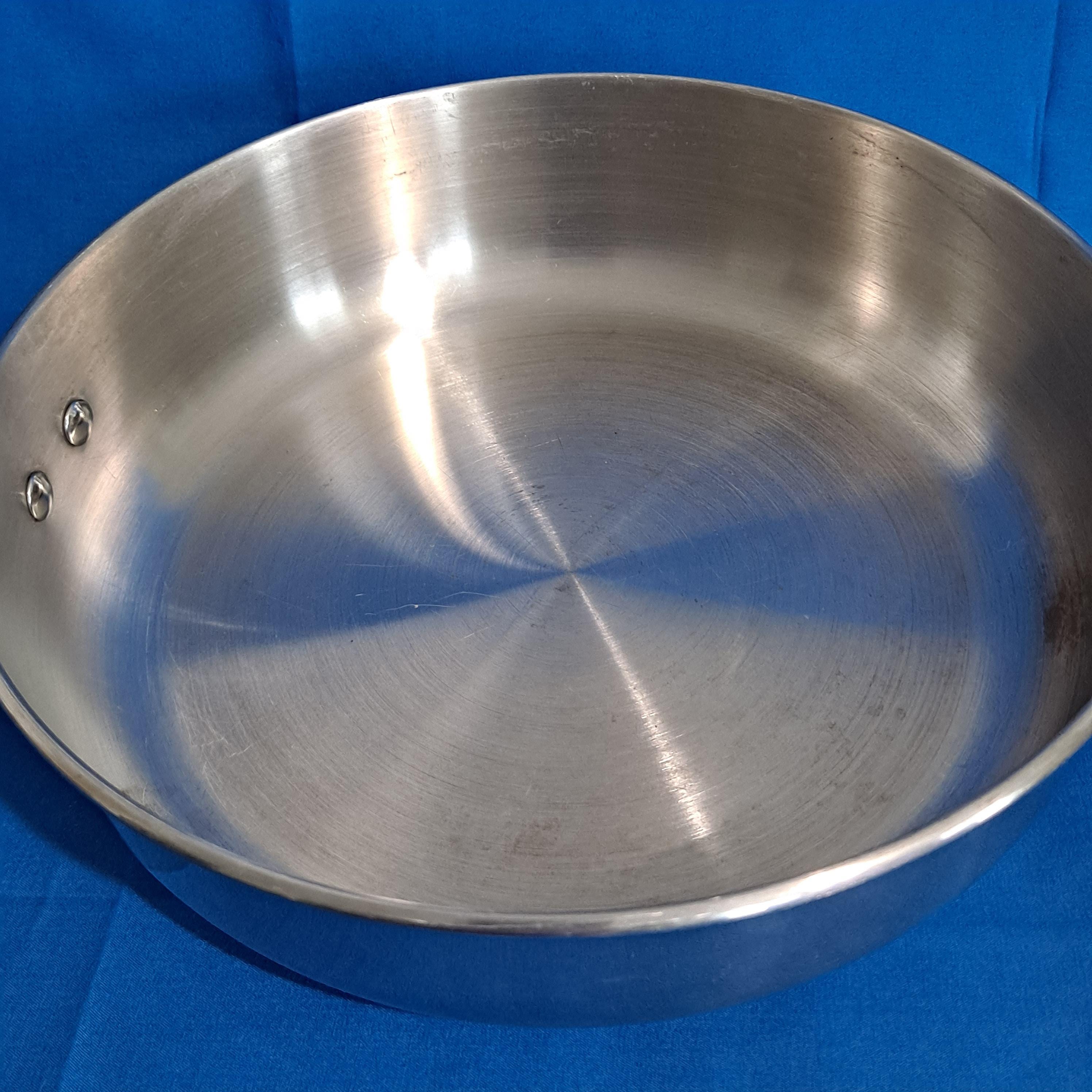 Vintage FARBERWARE 10" FRYING PAN Heavy Disc/plate Heavy Bottom 18/10 ...