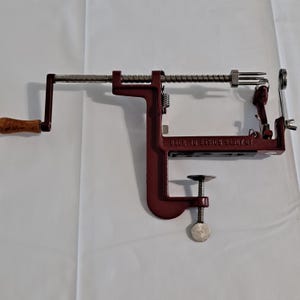 Vintage Bakc to Basics APPLE PEELER Slicer Corer Potato Parer Clamp Cutter