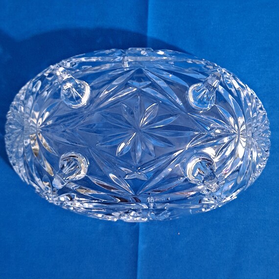 Vintage Crystal PINWHEEL Footed BOWL 10 1/4