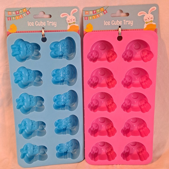Lot 2 New EASTER Silicone ICE Cube TRAYS Bunny Rabbit Butt Bottom