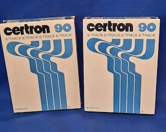 Vintage Lot 2 CERTRON 8 TRACK Blank Tapes 90 Minute Sealed Recording Cartridge