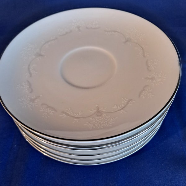 Vintage Lot 6 Noritake WHITEBROOK China SAUCERS Dessert Plates 6"