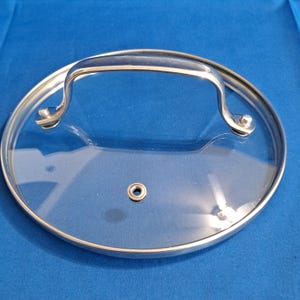 Clear GLASS REPLACEMENT LID 6 1/8" Metal Handle Cover Pot Sauce Saute Pan Skillet Vent hole