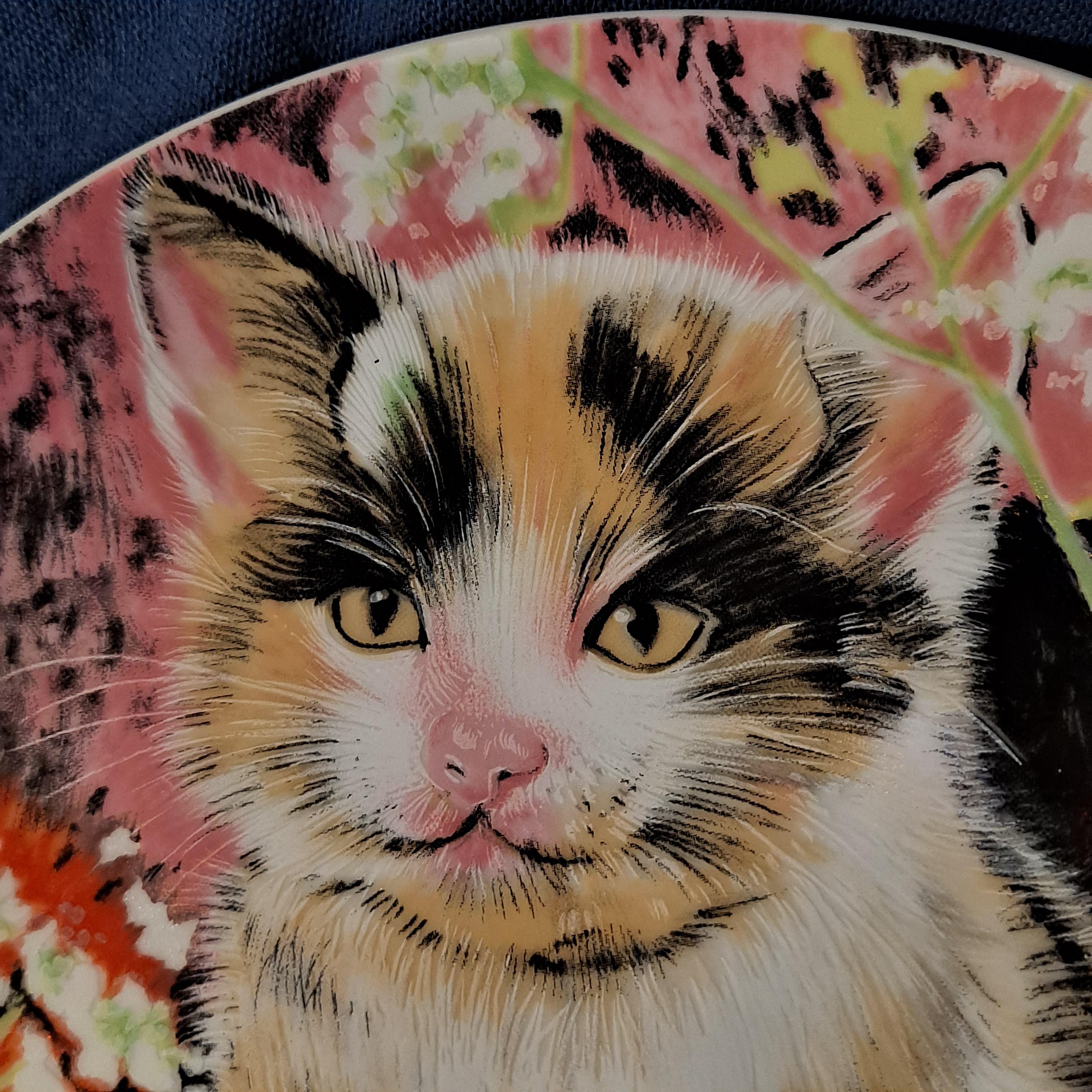 Vintage Jamestown Decorative CAT PLATE Fine China Kitten Porcelain
