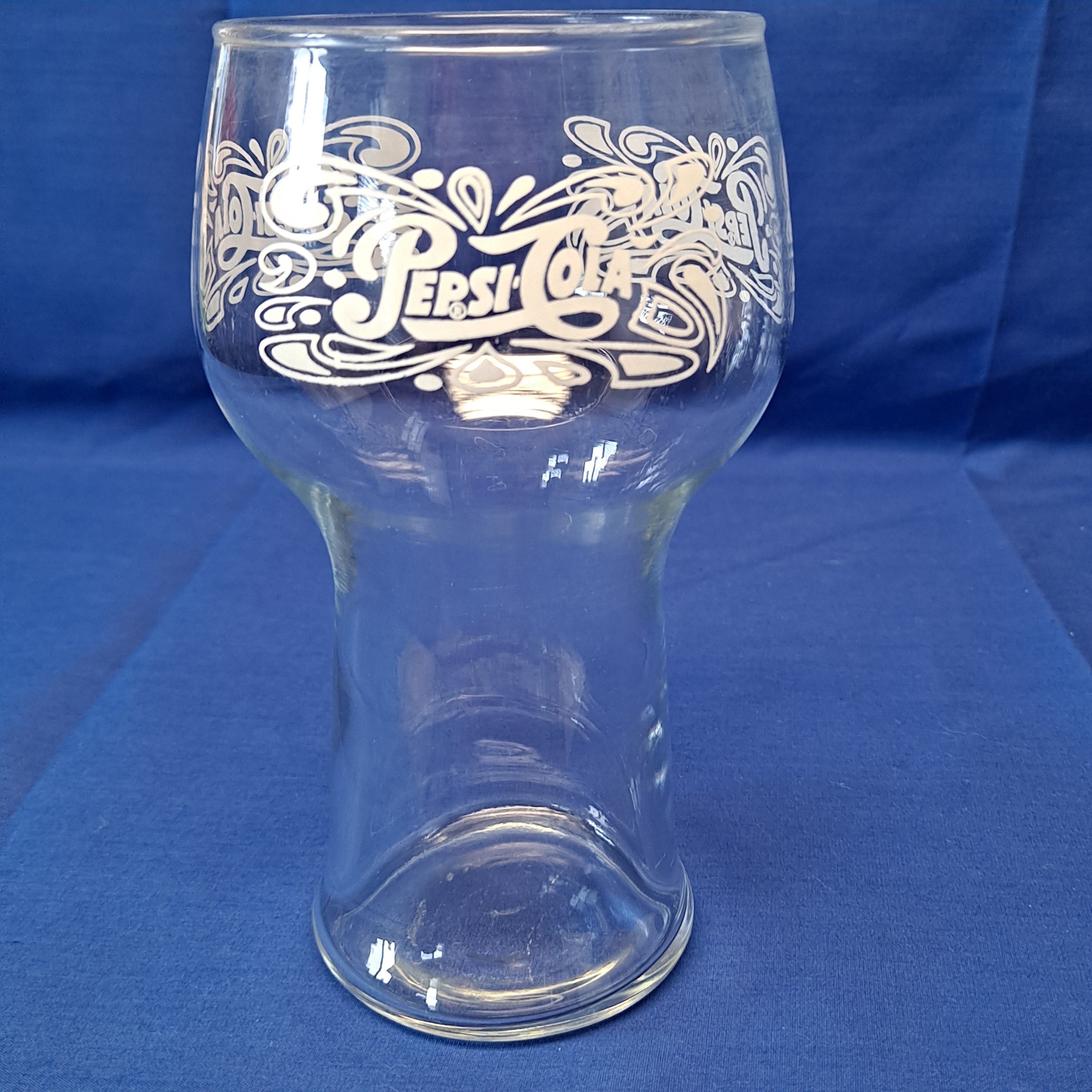 Vintage PEPSI COLA GLASS Tumbler 16 Oz 6" Cup Restaurant White Logo 1970's  - Etsy