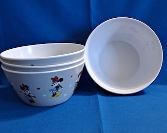 Set 4 Disney MINNIE MOUSE Kids Cereal BOWLS Melamine Stars Mickey