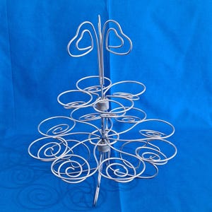 Soporte de metal para cupcakes de 2 niveles, soporte para postres, alambre para exhibir 12 muffins, torre para bodas