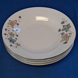 Vintage Set 4 CHINA CX433 Soup BOWLS 8" Fine China Cereal Dessert Platinum rim