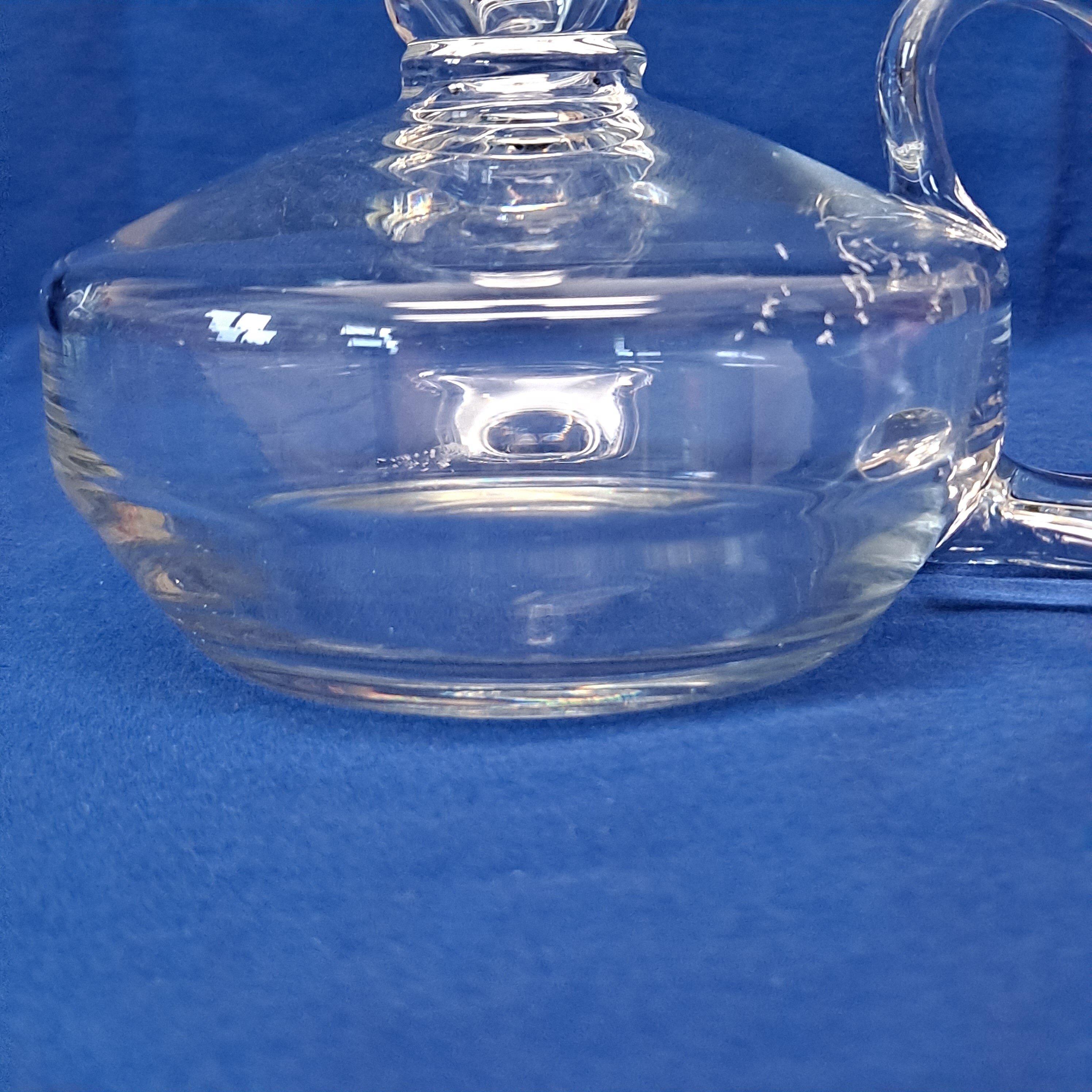 GLASS Oil Lamp Shaped CANDLE HOLDER Aladdin Handled Votive Tealight Tea