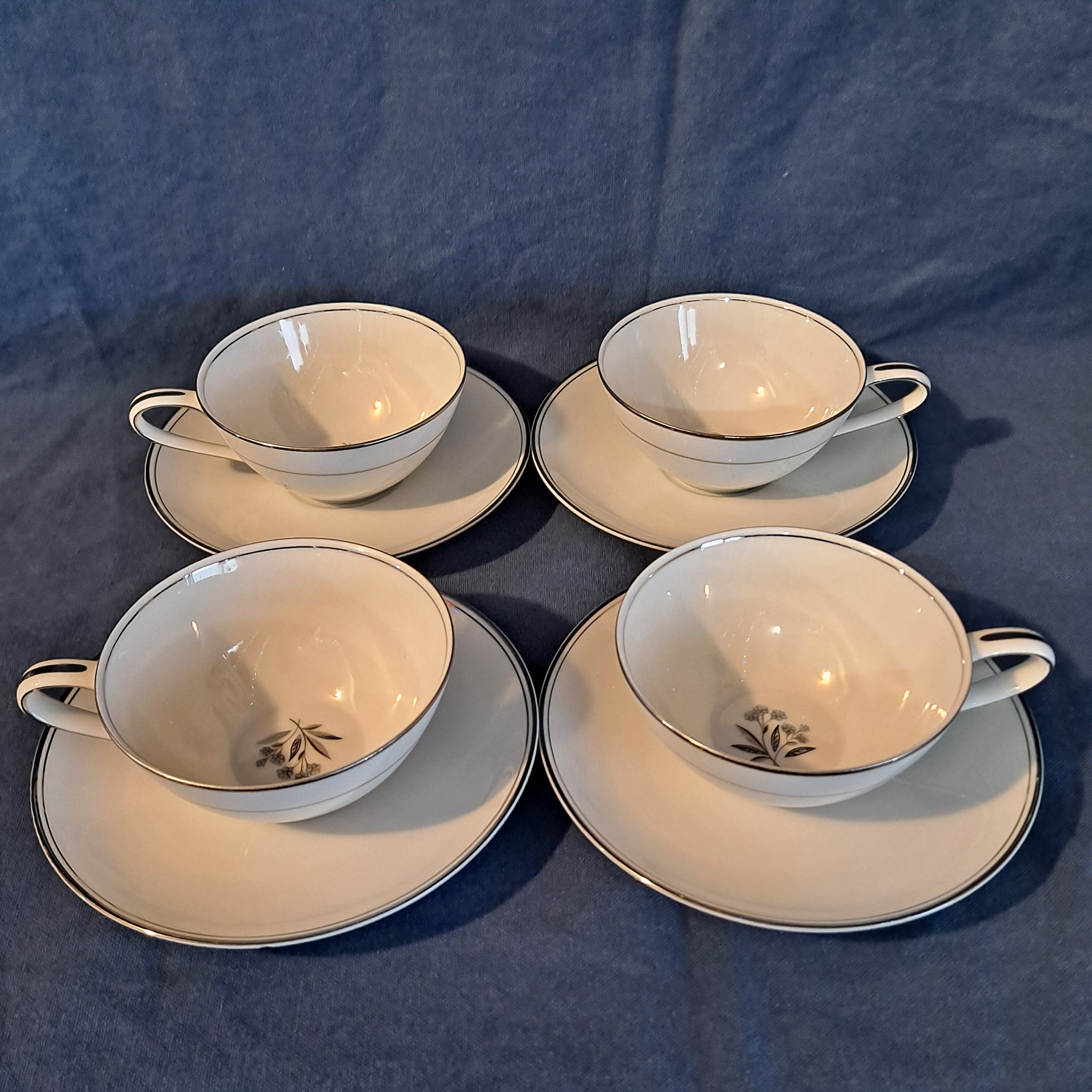 Vintage Lot 8 Noritake Fine China BESSIE 5788 SAUCERS & CUPS Tea