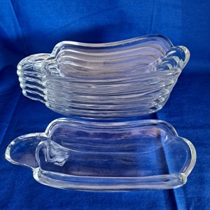 Vintage 6 Indiana Glass BANANA SPLIT BOOTE Soda Brunnen Eis Relish Schale