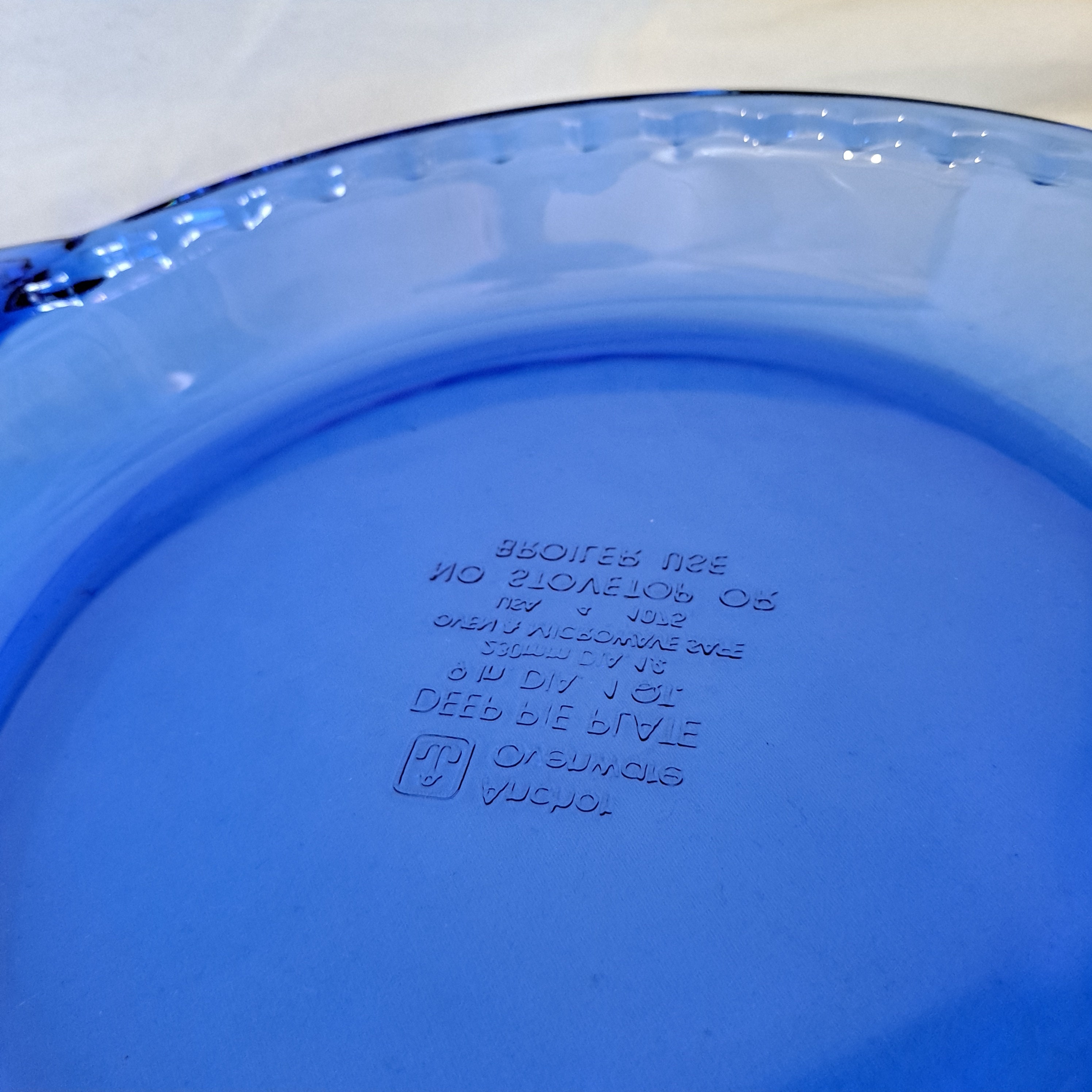 Anchor Hocking COBALT BLUE PIE Plate Deep Dish Ovenware Baking Pan