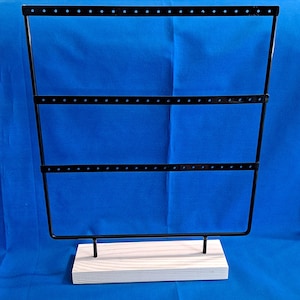 Black Metal EARRING HOLDER 33 pr 66 holes Hanger Jewelry Stand Rack Display Organizer