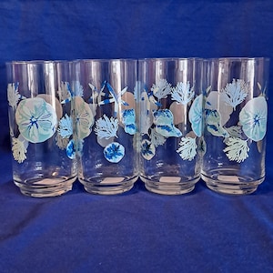 Lot 4 Royal Norfolk SHORE LIVING GLASSES Sea Shells Ocean Tumblers Drink 16 oz