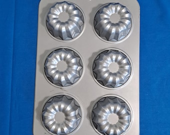 溝付きチューブ型ミニケーキパン 6個用マフィンカップケーキ型 クッキー、チョコレート、キャンディー、ブラウニー