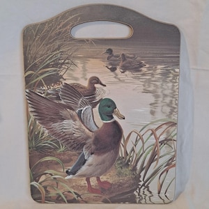 Vintage Cloverleaf MALLARD Duck CHOPPING BOARD Melamine Cutting Block