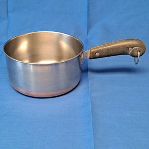 Vintage REVERE WARE 1 1/2 Quart Qt Copper Bottom Sauce Pan Stock Pot 1801 Stainless Steel