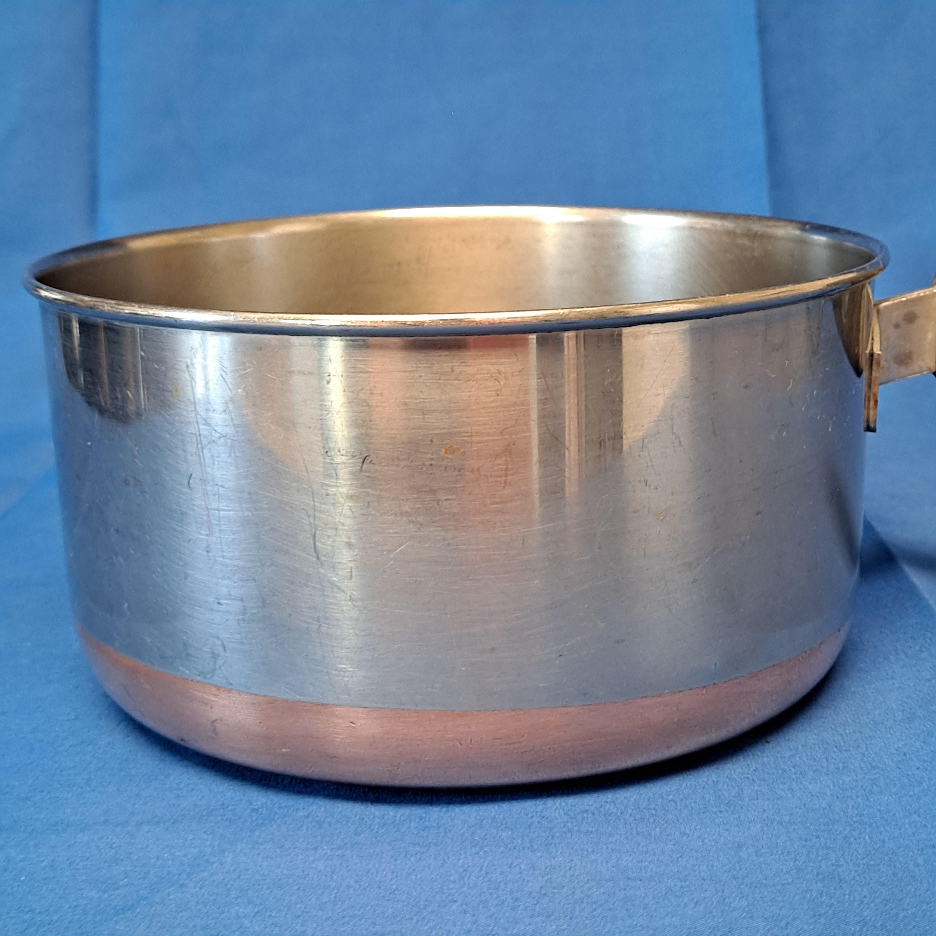 Vintage REVERE WARE 1 1/2 Quart Qt Copper Bottom Sauce Pan Stock