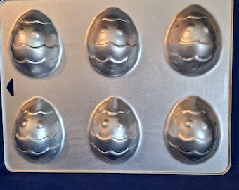 Vintage Amscan Easter EGG Mini CAKE PAN 6 Muffin Cupcake Baking Mold Cookie chocolate candy