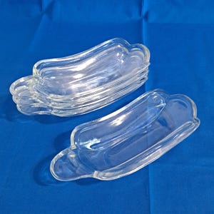 Vintage 4 Indiana Glass BANANA SPLIT BOOTE Soda Brunnen Eis Relish Schale