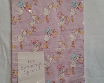 Papel de embrulho vintage americano para chá de bebê