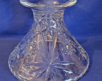 Anchor Hocking PRESCUT Clear Glass Punch BOWL STAND 8 5/8" Star of David Holder