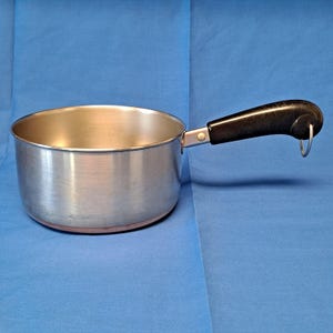Vintage REVERE WARE 1 1/2 Quart Qt Copper Bottom Sauce Pan Stock Pot 1801 Stainless Steel