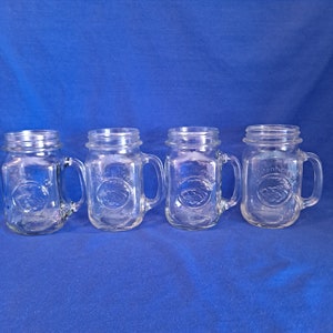 Vintage Lot 4 Golden Harvest MASON DRINKING JARS Handled 16 Oz Glass Mugs  Cups Mugs - Etsy