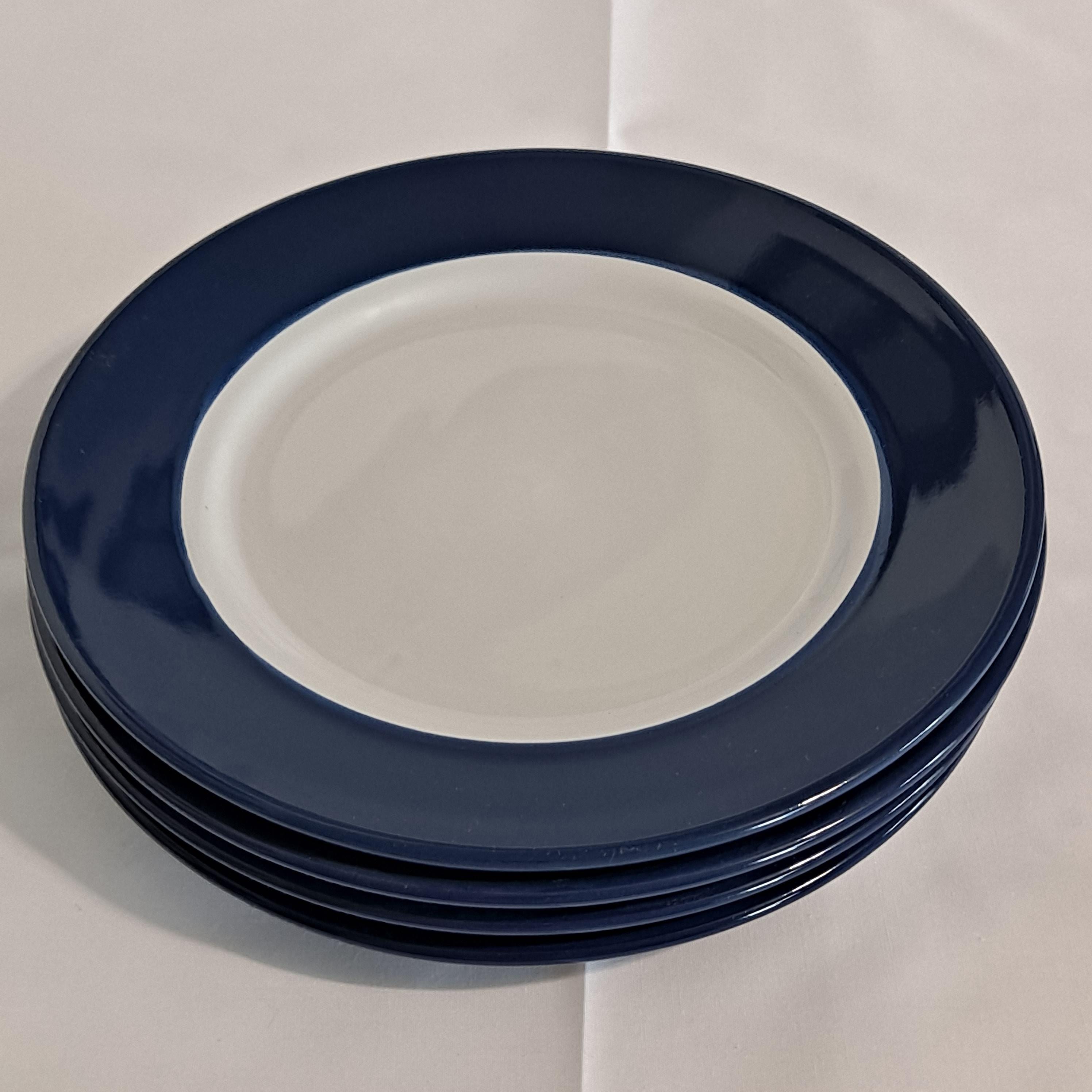 Set 4 Royal Norfolk Navy BLUE & WHITE 8 1/4