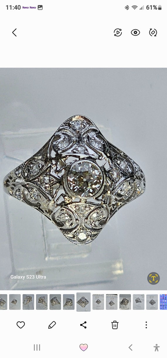 Vintage old European cut diamond ring