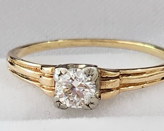 Vintage natuurlijke diamantsolitaire