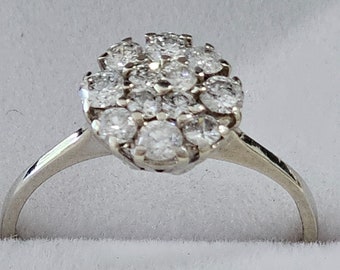 Vintage Diamond cluster in 14k white gold