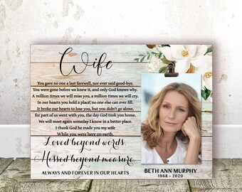 memorial gifts for loss of wife