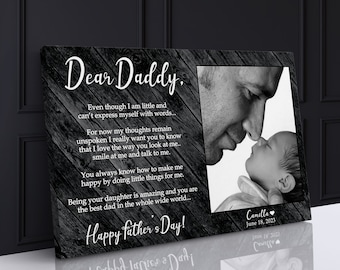 Personalisierte Vatertags Fotoleinwand: 'Dear Daddy' Wandkunst