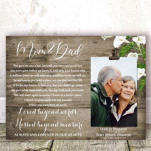 Personalized Memorial Photo Clip Frame - Loss of Parents Remembrance Gift