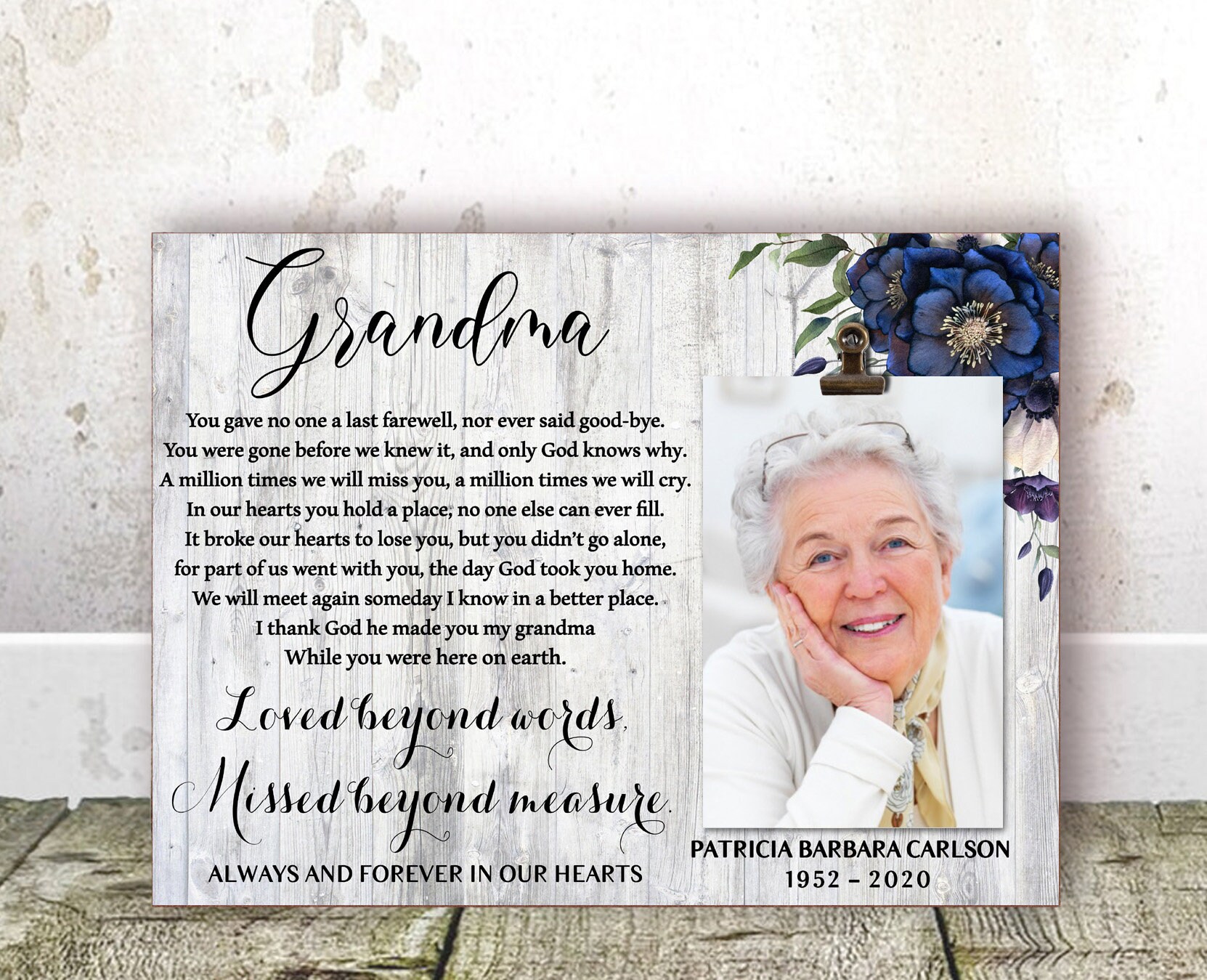 Memorial gift Grandma Loss of Grandma Loss Gift Remembrance Etsy