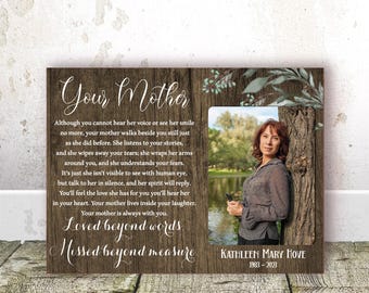 Personalized Memorial Photo Frame - Loss of Mother Sympathy Gift