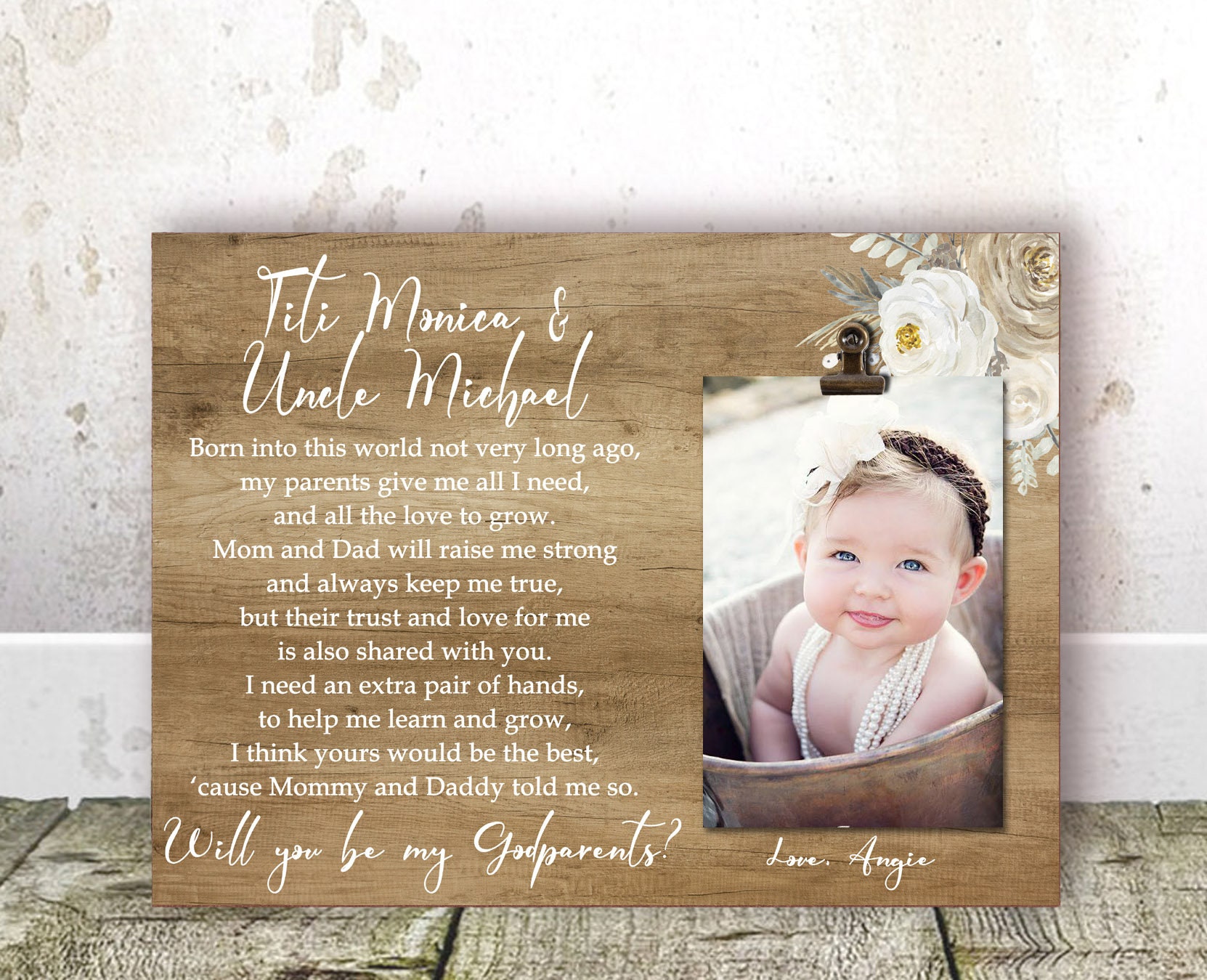 Godparents Proposal frame Godparents Picture frame Will you be Etsy