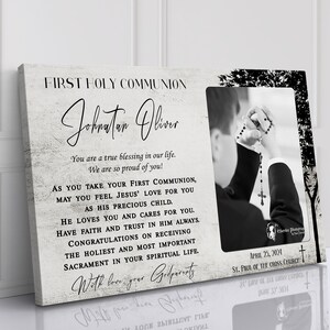 First Communion gift BOY Personalized First Communion Gift for Son First Holy Communion Gift Godson Religious Catholic Gift Baptism Gift