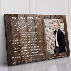 First Communion gift BOY Personalized First Communion Gift for Son First Holy Communion Gift Godson Religious Catholic Gift Baptism Gift