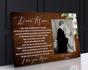 Wedding Gift for Mom from Son Mother of the Groom Gift from Son Picture Frame Personalized Wedding gift for Mom from groom wedding photo