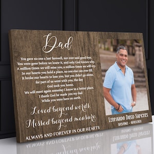 Personalized Memorial Canvas: Loss of Father Photo Remembrance