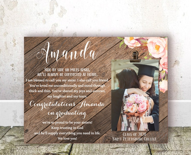Graduation Gift Sister Personalized Graduation Gifts Her College Graduation High School Graduation Day Gift Class of 2020 Elementary School