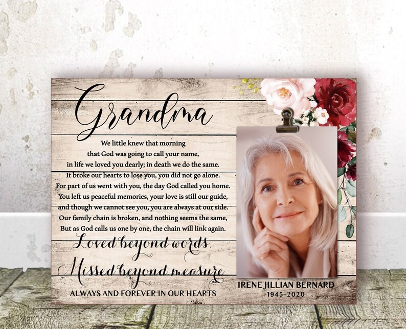 Loss of Grandmother Memorial Frame Sympathy Gift Grandma Etsy