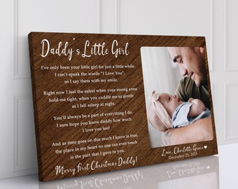 FIRST CHRISTMAS as dad Gift for Husband Daddys Little Girl Christmas Gift for dad from daughter father Gift from baby girl photo gift dad